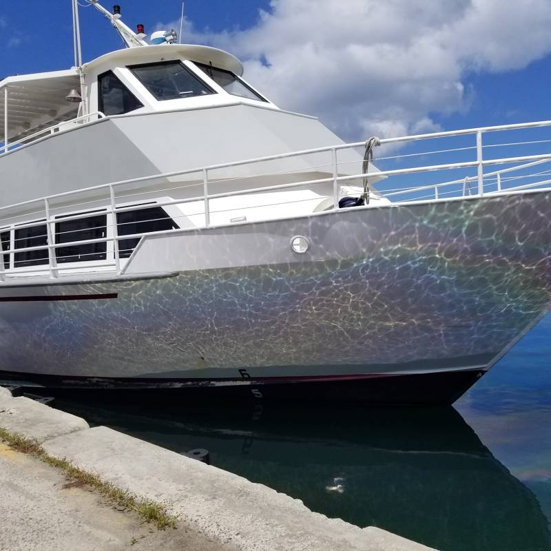 a large ship in the water